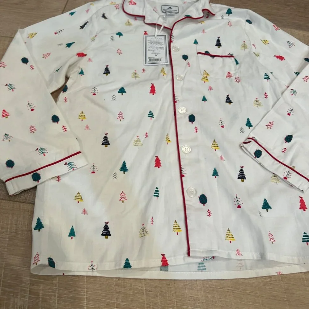 PETITE PLUME YOUTH SIZE 12 WHITE CHRISTMAS PAJAMA TOP